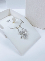 SWAROVSKI Hyperbola Volta necklace (Bow, Small, White, Rhodium plated) - Dây cổ, dây chuyền thiên hình nơ trắng - JEWELRY NECKLACE