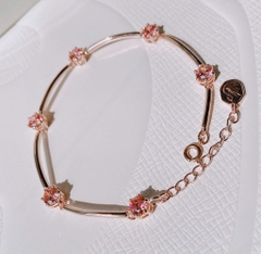 SWAROVSKI Constella bangle (Round cut, Pink, Rose gold-tone plated) - Vòng, lắc tay pha lê hồng