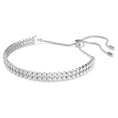 SWAROVSKI Matrix Tennis bracelet (Round cut, White, Rhodium plated) - Vòng, lắc tay pha lê trắng - JEWELRY BRACELET