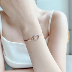 SWAROVSKI Hyperbola bangle (Infinity and heart, White, Mixed metal finish) - Vòng, lắc tay hình tim vô cực vĩnh cửu - JEWELRY BRACELET