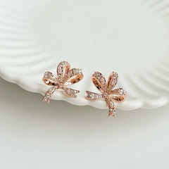 SWAROVSKI Volta stud earrings (Bow, Small, White, Rose gold-tone plated) - KHUYÊN TAI HÌNH NƠ - SWAROVSKI - JEWELRY