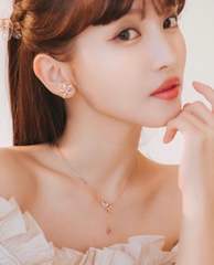 SWAROVSKI Volta stud earrings (Bow, Small, White, Rose gold-tone plated) - KHUYÊN TAI HÌNH NƠ - SWAROVSKI - JEWELRY