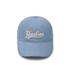 Mũ MLB Culsive Lettering Denim Unstructured Ball Cap New York Yankees Blue