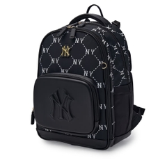 MLB Dia Monogram School Bag Set (backpack + tote cross bag) NY NEWYORK Black - Bộ gồm 2 món (Balo + Túi) màu đen