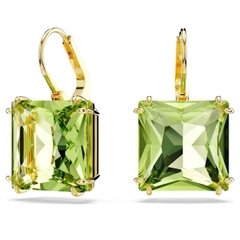 SWAROVSKI Millenia drop earrings (Square cut, Green, Gold-tone plated) - Khuyên tai pha lê xanh lá - JEWELRY