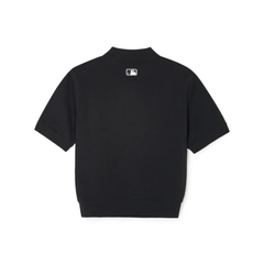 Áo MLB Polo Crop Heart NY Logo Shirt Black