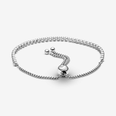 PANDORA Sparkling Slider Tennis Bracelet (Silver Sterling, White Zirconia) - Vòng/lắc tay bạc 925, đá CZ trắng - JEWELRY BRACELETS
