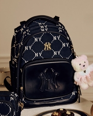 MLB Dia Monogram School Bag Set (backpack + tote cross bag) NY NEWYORK Black - Bộ gồm 2 món (Balo + Túi) màu đen