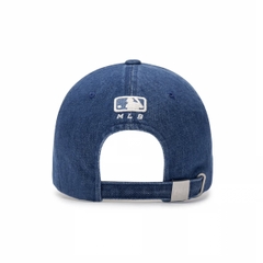 MLB Damage washed denim unstructured ball cap La Dodgers DARK BLUE denim - Mũ lưỡi trai, nón kết màu xanh jeans đậm