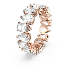 SWAROVSKI Vittore ring (Drop cut, White, Rose gold-tone plated) - RINGS - Nhẫn pha lê cắt giọt - SWAROVSKI JEWELRY