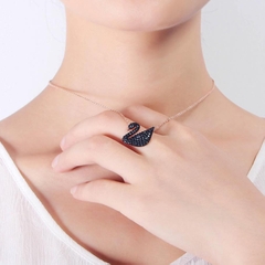 SWAROVSKI Iconic Swan pendant (Swan, Black, Rose gold-tone plated) - Dây cổ, dây chuyền SWAROVSKI - JEWELRY NECKLACE
