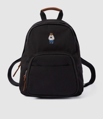 CHÍNH HÃNG - WHOAU Steve Bear Basic Backpack Black - Balo, cặp màu đen