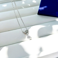 SWAROVSKI Lifelong Heart pendant (White, Rhodium plated) - Dây cổ, dây chuyền hình tim phối đá pha lê trắng - NECKLACE Jewelry