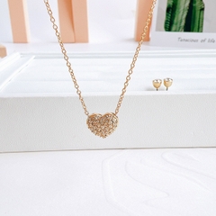 SWAROVSKI Heart set (Heart, Gold tone, Gold-tone plated) - EARRINGS & NECKLACE - Khuyên tai + dây cổ hình tim - SWAROVSKI - JEWELRY