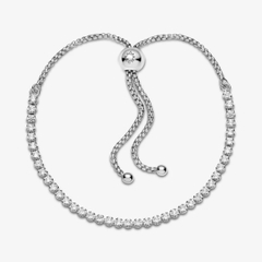 PANDORA Sparkling Slider Tennis Bracelet (Silver Sterling, White Zirconia) - Vòng/lắc tay bạc 925, đá CZ trắng - JEWELRY BRACELETS