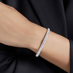 SWAROVSKI Sublima bangle (Snow pavé, White, Rhodium plated) - Vòng, lắc tay pha lê trắng - JEWELRY BRACELET
