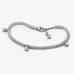 PANDORA Sparkling Drops Tennis Bracelet (Sterling Silver, Zirconia) - Vòng/ lắc tay bạc 925, đính đá CZ trắng