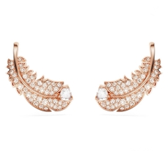 SWAROVSKI Nice stud earrings (Feather, White, Rose gold-tone plated) - Khuyên tai lông vũ - SWAROVSKI - JEWELRY