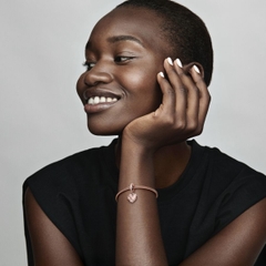 PANDORA Charm Moments LOVE YOU INFINITY HEART dangle (Silver Sterling, Rose-gold 14k plated, Zircona) - Hạt trang trí treo vòng tay hình trái tim vô cực, bạc 925, mạ vàng hồng 14k, đá CZ