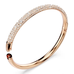 SWAROVSKI Sublima bangle (Snow pavé, White, Rose gold-tone plated) - Vòng, lắc tay màu vàng hồng, pha lê trắng - JEWELRY