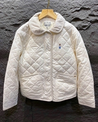 Áo Whoau Khoác Steve Coduroy Quilting Jacket Women SS24 IVORY/BLACK