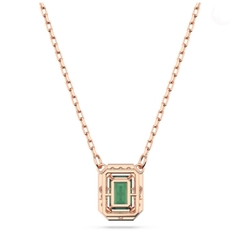 SWAROVSKI Millenia necklace (Octagon cut, Green, Rose gold-tone plated - Dây cổ, dây chuyền đá pha lê xanh chuyển động - SWAROVSKI - JEWELRY NECKLACE