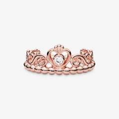 PANDORA Princess Tiara Crown Ring (14K Rose-gold plated) - Nhẫn hình vương miệng công chúa, hợp kim mạ vàng hồng 14k - JEWELRY