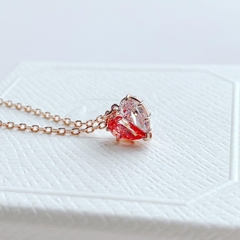 SWAROVSKI Gema Heart necklace (Heart, Pink, Rose gold-tone plated) - Dây cổ, dây chuyền tim ghép trắng và hồng - SWAROVSKI - JEWELRY NECKLACE
