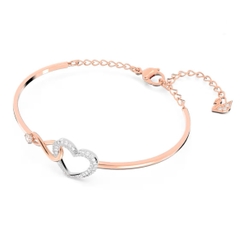 SWAROVSKI Hyperbola bangle (Infinity and heart, White, Mixed metal finish) - Vòng, lắc tay hình tim vô cực vĩnh cửu - JEWELRY BRACELET