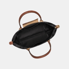 LAGRE SIZE - TÚI LONGCHAMP LE PLIAGE ORIGINAL TOTE BAG - BLACK - Túi xách màu đen, quai nắp nâu