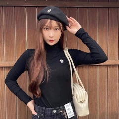 MŨ BERET WHOAU BLACK - MŨ NỒI MÀU ĐEN