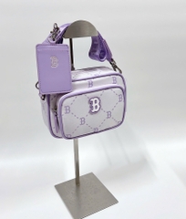 TÚI MLB MONOGRAM CROSS BAG BROWN/PINK/BLACK/LAVENDER - TÚI ĐEO CHÉO DÁNG VUÔNG MÀU NÂU/HỒNG/ĐEN/TÍM