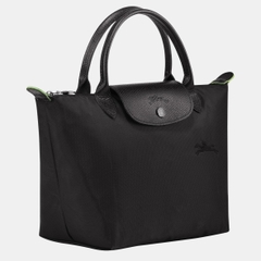 SMALL SIZE - TÚI LONGCHAMP LE PLIAGE NOIR GREEN S HAND BAG - BLACK - Túi xách màu đen, quai nắp đen