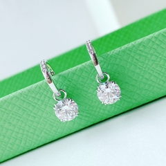 SWAROVSKI Constella drop earrings (Round cut, White, Rhodium plated) - Khuyên tai pha lê trắng - JEWELRY