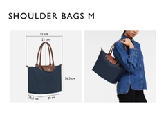 MEDIUM SIZE - TÚI LONGCHAMP LE PLIAGE NOIR GREEN M TOTE BAG - BLACK - Túi xách màu đen, quai nắp đen