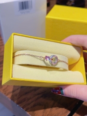 CHÍNH HÃNG - SWAROVSKI Connexus bracelet (Mixed cuts, Heart, Pink, Mixed metal finish) - Vòng, lắc tay, trái tim hồng nhẫn, mạ tone gold - JEWELRY BRACELET