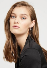 SWAROVSKI Symbolica hoop earrings (Evil eye, Blue, Rose gold-tone plated) - Khuyên tai pha lê, hình biểu tượng mắt - JEWERY