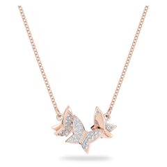 SWAROVSKI Lilia necklace (Butterfly, White, Rose gold-tone plated) - Dây cổ, dây chuyền hoạ tiết bướm - JEWELRY NECKLACE
