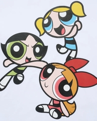 [THE POWERPUFF GIRLS X ADLV] ÁO ADLV BIG PRINTING ARTWORK T-SHIRT WHITE - ÁO THUN NHỮNG CÔ GÁI SIÊU NHÂN - MÀU TRẮNG