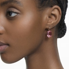SWAROVSKI Millenia drop earrings (Octagon cut, Pink, Rose gold-tone plated) - Khuyên tai pha lê hồng - JEWELRY