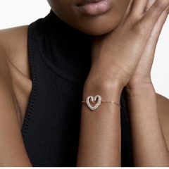 SWAROVSKI Una bracelet (Heart, Medium, White, Rose gold-tone plated) - Vòng/lắc tay hình tim, màu hồng vàng - SWAROVSKI - JEWELRY