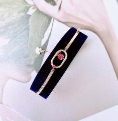 SWAROVSKI Sparkling Dance bracelet (Round cut, Oval shape, Red, Rose gold-tone plated) - Vòng/lắc tay pha lê đỏ chuyển động - JEWELRY