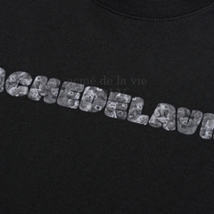 ÁO ADLV BEAR DOLL FUZZY RABBIT T-SHIRT BLACK - ÁO THUN CỔ TRÒN TAY LỠ, HÌNH THỎ, MÀU ĐEN