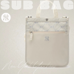 Túi MLB Korea Diamond Monogram Sub crossbody tote Bag New York Yankees Ivory
