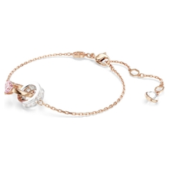 CHÍNH HÃNG - SWAROVSKI Connexus bracelet (Mixed cuts, Heart, Pink, Mixed metal finish) - Vòng, lắc tay, trái tim hồng nhẫn, mạ tone gold - JEWELRY BRACELET