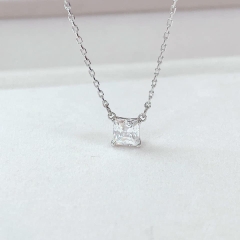 SWAROVSKI Attract necklace (Square cut, White, Rhodium plated) - Dây cổ, dây chuyền pha lê vuông trắng - JEWELRY NECKLACE