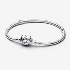 Pandora Moments Heart Clasp Snake Chain Bracelet - Vòng/lắc tay bạc, khoá tim, dáng mềm - JEWELRY BRACELET