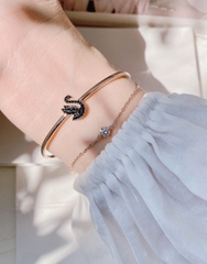 SWAROVSKI Swarovski Swan bangle (Swan, Black, Rose gold-tone plated) - Vòng/lắc tay thiên nga đen - SWAROVSKI - JEWELRY