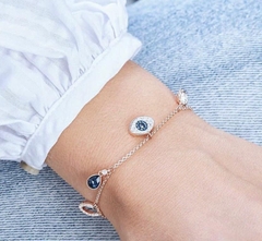 SWAROVSKI Symbolica bracelet (Infinity, evil eye & horseshoe, Blue, Rose gold-tone plated) - Vòng/lắc tay hình các biểu tượng - JEWELRY