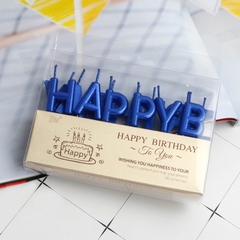Nến chữ HPBD/ Xanh dương